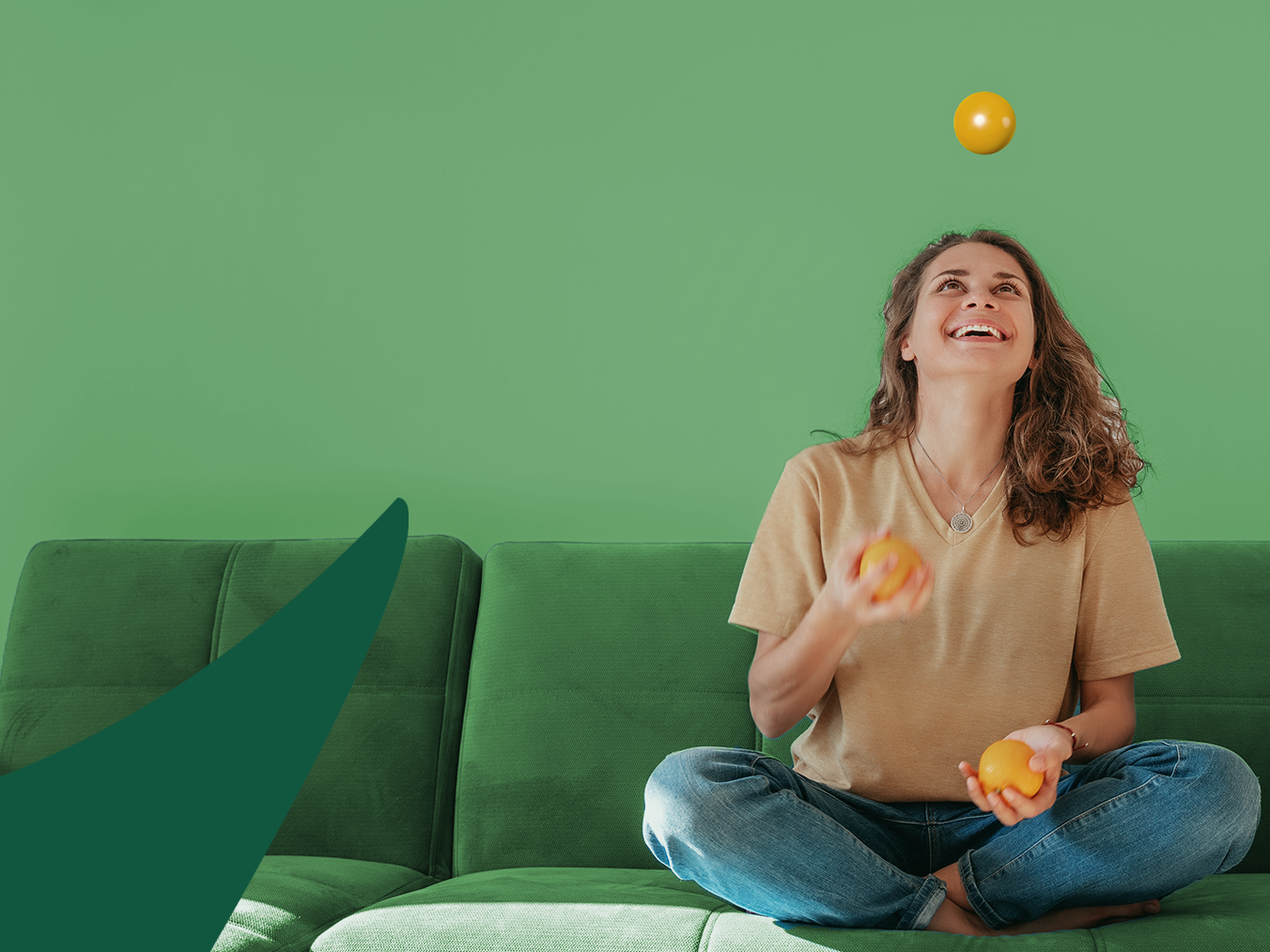 Jonglierende Frau / Ambidextrie